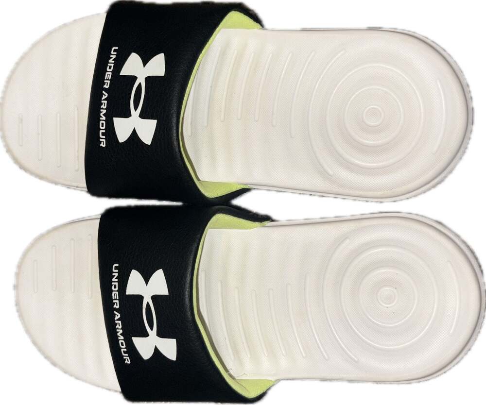 Under Armour Ansa Fixed Slides Youth Size 13K Black White Lime